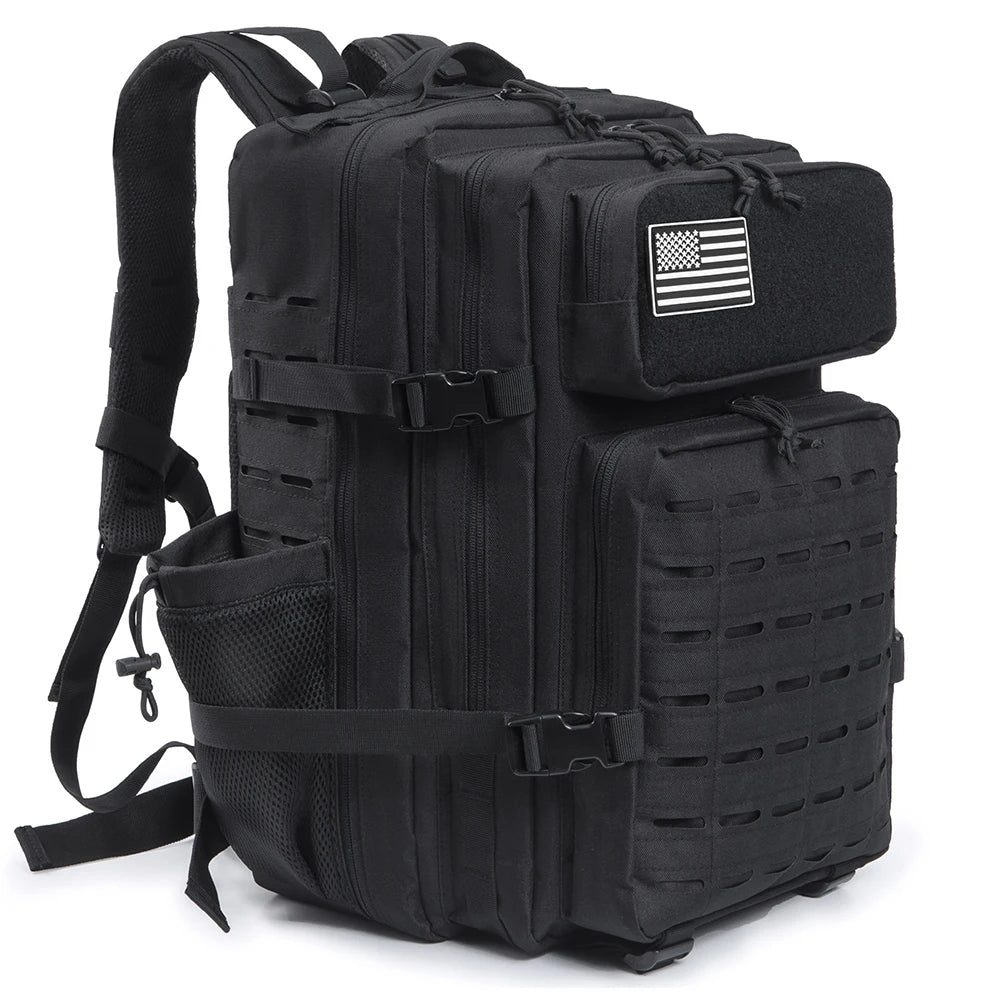 45L Men's and Women's Tactical Backpack Outdoor Camping Equipment Backpack Hiking Backpack Travel Backpack with Double Cup Holde