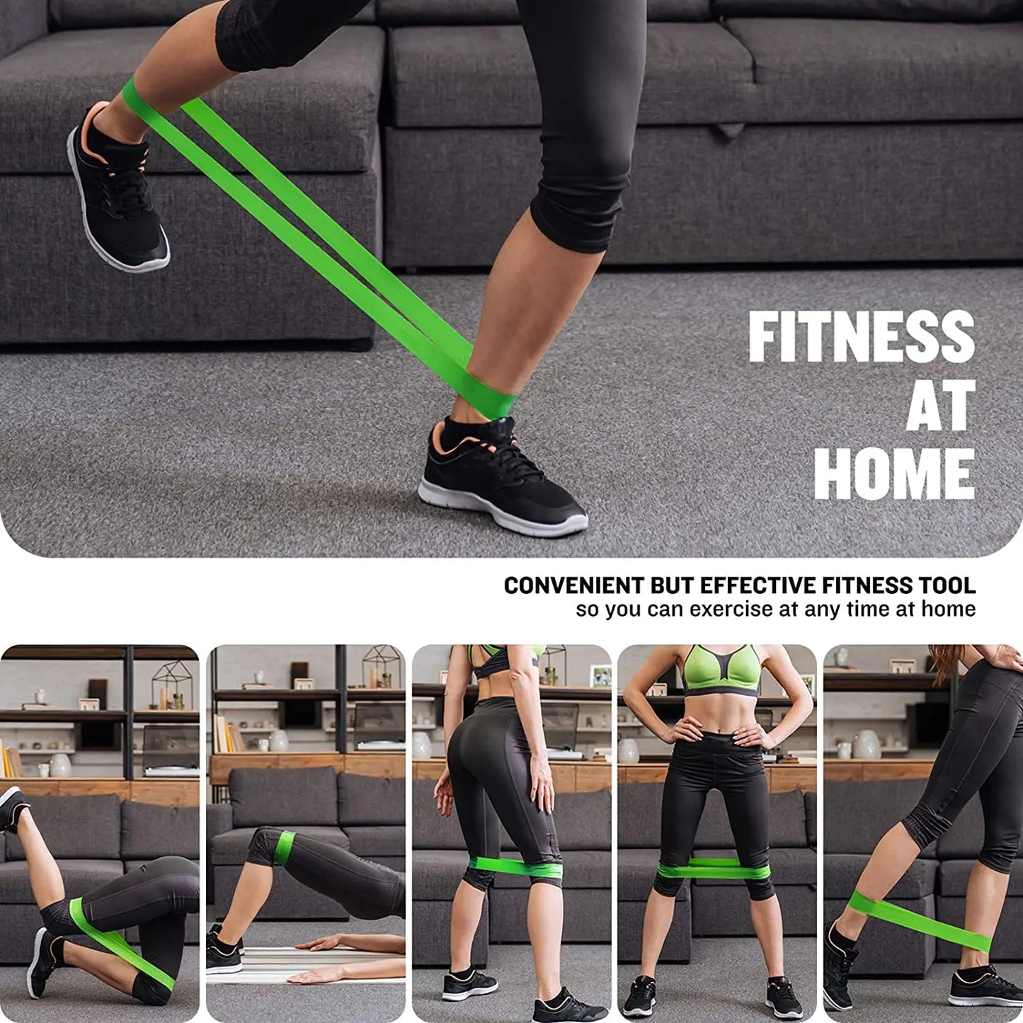 lpcbec Five Piece Fitness Resistance Bands Set For Home Gym And Yoga