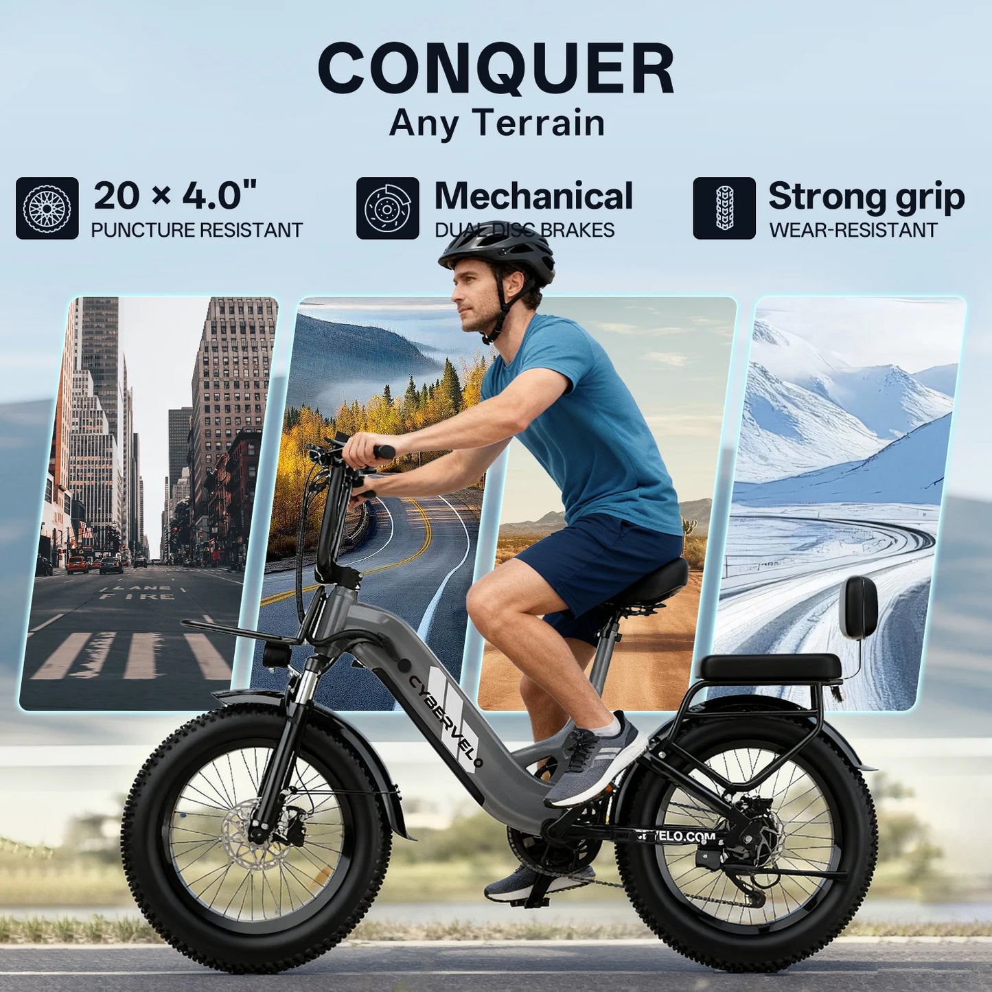 CYBERVELO EK12 Step Thru Electric Bike With 48V 20Ah Battery