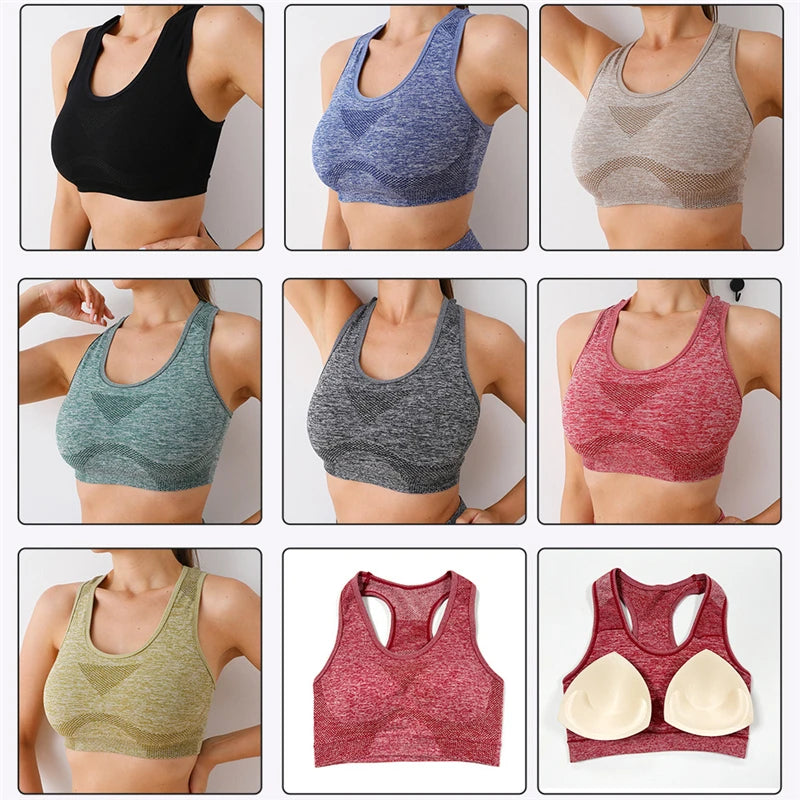 Seamless Women Yoga Set Long Sleeve Crop Top High Waist Leggings