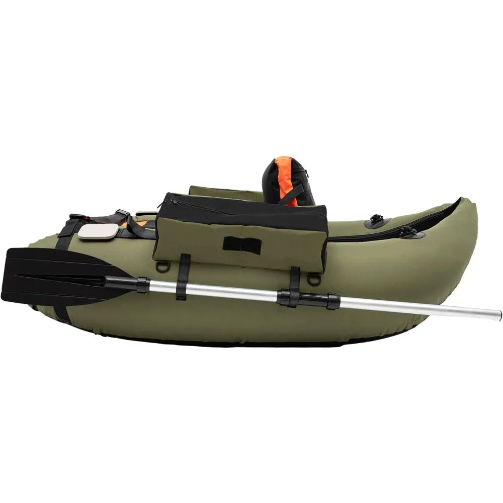 Inflatable Fishing Boat with Fish Ruler and Manual Air Pump for Easy Fishing
