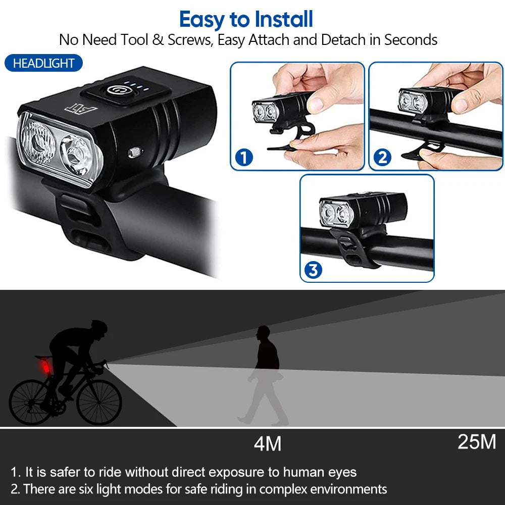 Cycle Zone LED Front Light Bicycle Rechargeable Headlamp