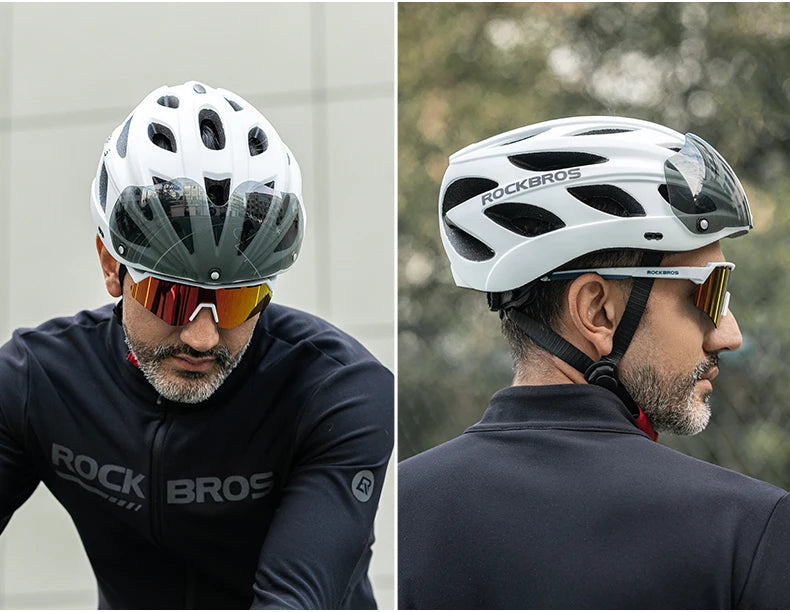 ROCKBROS Cycling Helmet With Goggles Lightweight Integrated MTB Road