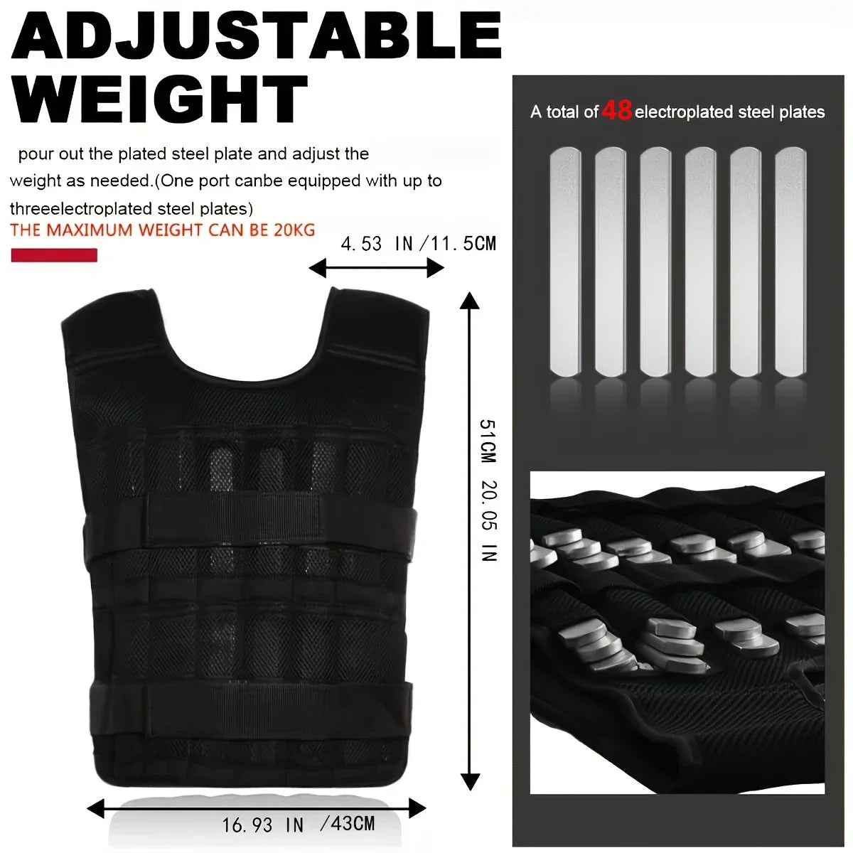 Hign-concerned Adjustable Weight Vest and Ankle Weights Set