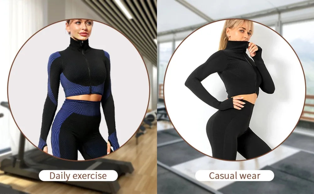 Amego Choice Women's 3-Piece Seamless Gym Outfit Set