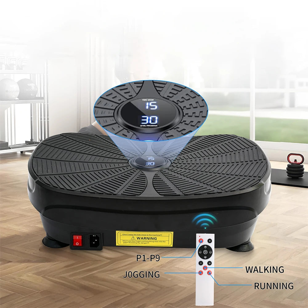 Vibration Plate Exercise Machine Kit Portable Body Workout With Resistance Bands