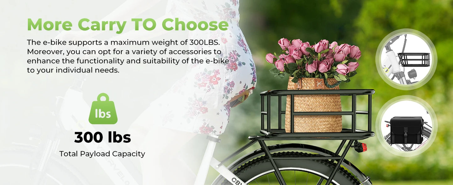 CYBERVELO EK2 Electric City Bike 1000W 80 Mile Range