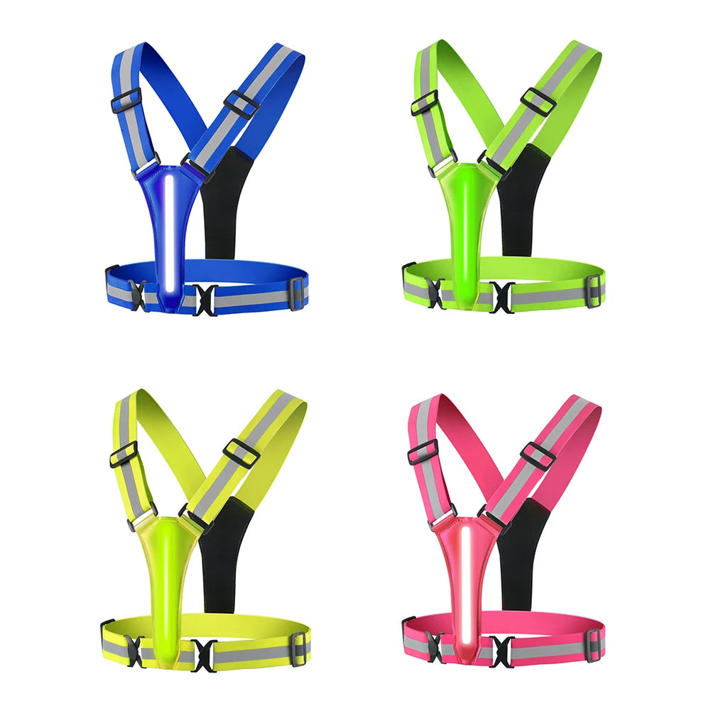 LED Running Vest Reflective Safety Gear for Night Running