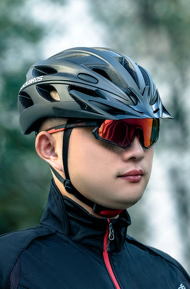 ROCKBROS Cycling Helmet With Goggles Lightweight Integrated MTB Road