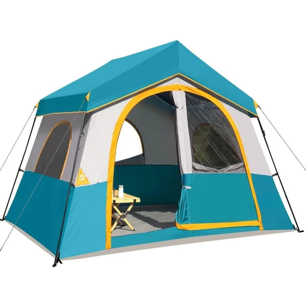 8 Person Portable Family Cabin Tent for Camping and Hiking Adventures