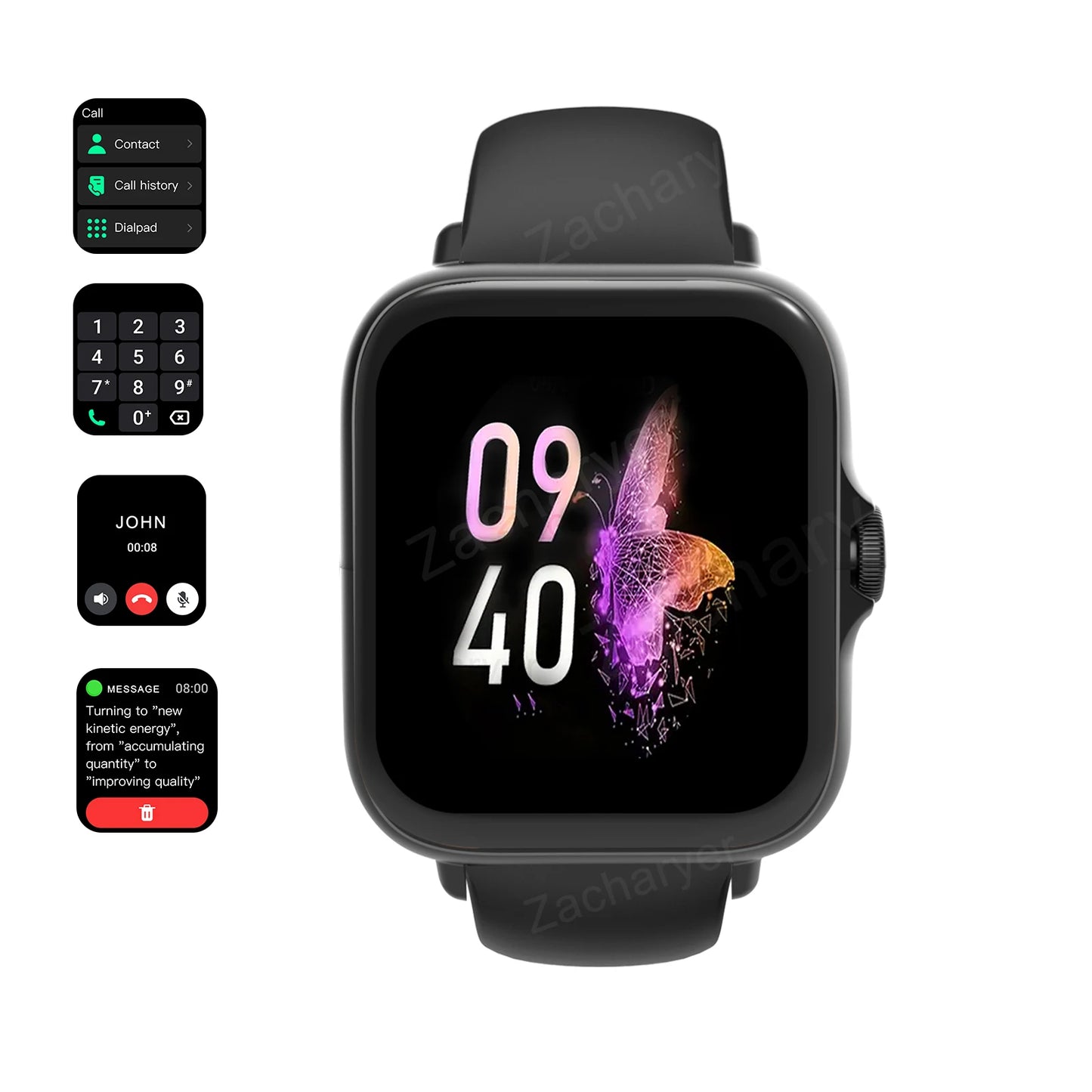 Smartwatch With SMS for Android iPhone Fitness Tracker Pedometer
