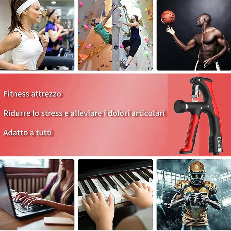 Adjustable Portable Electronic Counting Timing Grip 10-120KG Professional Hand Therapy Strength Muscle Training Wrists Boxing