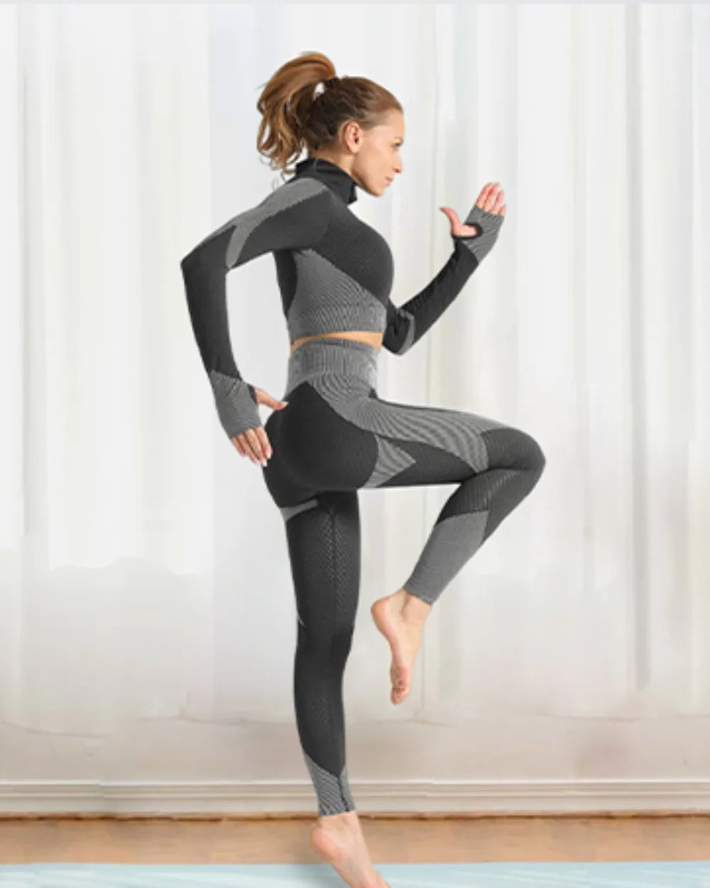 Amego Choice Women's 3-Piece Seamless Gym Outfit Set