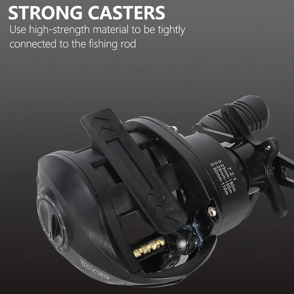 High Performance Baitcasting Reel 72 to 1 Gear Ratio 10kg Drag for Beginners