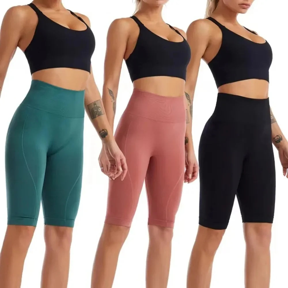 VEKYCN High Waist Biker Shorts Women Tummy Control Yoga Fitness
