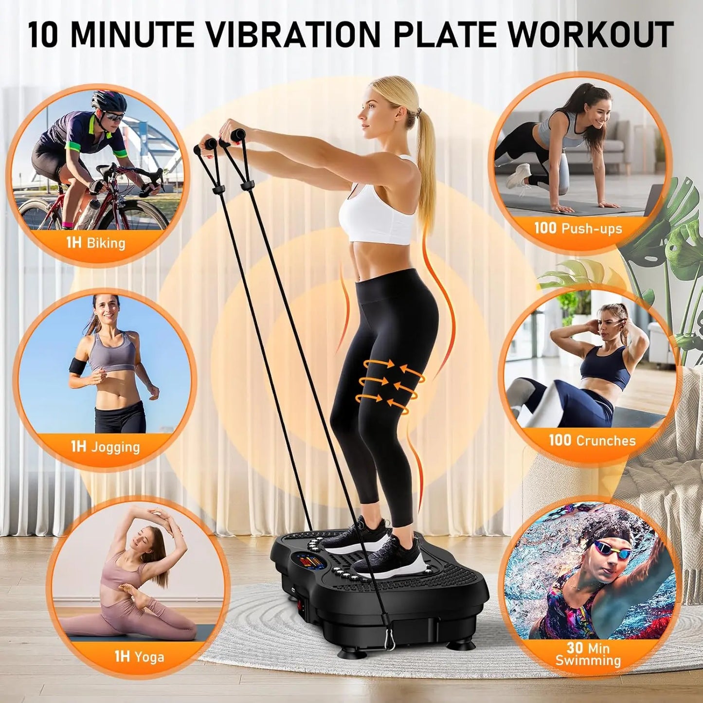 Vibration Plate Exercise Machine 130 Levels Full Body Bluetooth