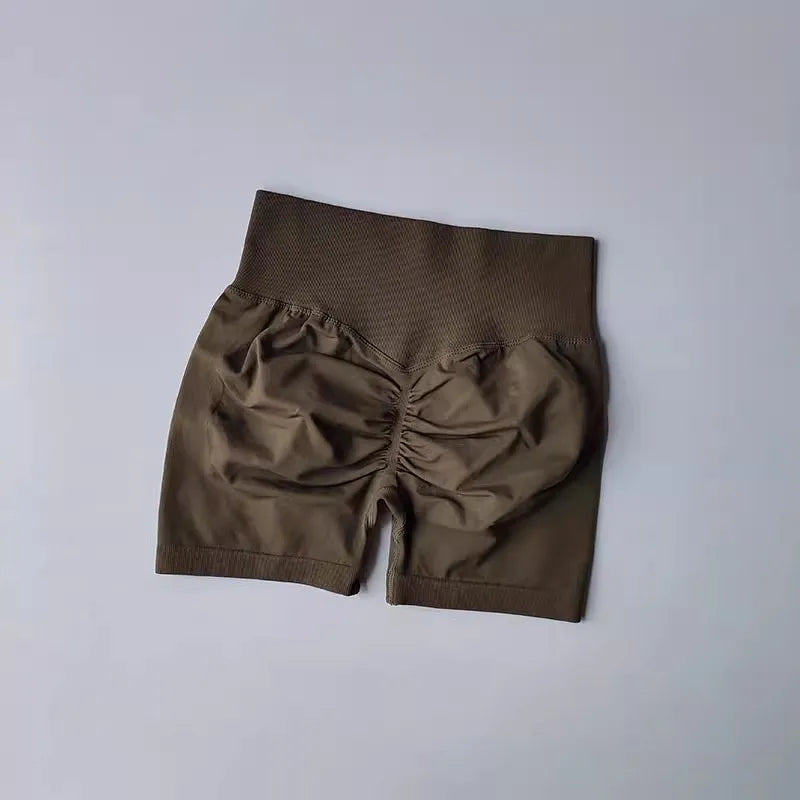 Womens High-Waist Yoga Shorts Butt-Lift Breathable Fitness Wear