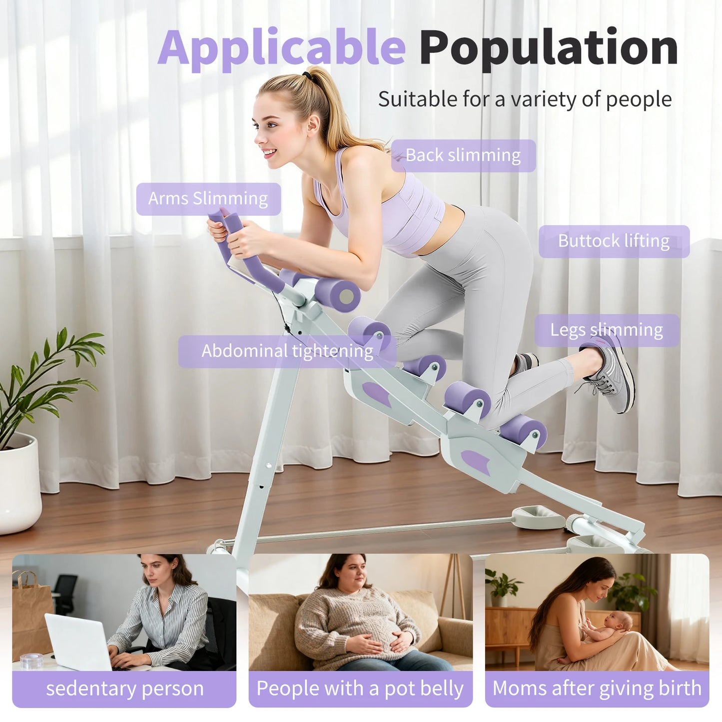Monorail Ab Machine Ab Cruncher With Adjustable Resistance Levels