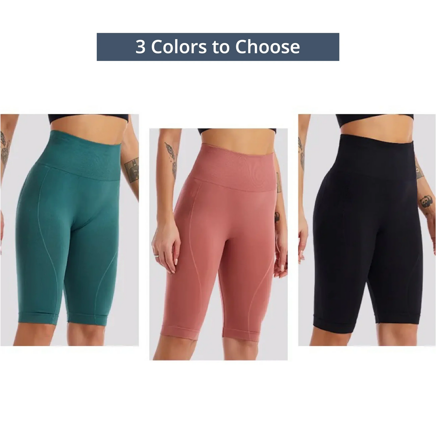 VEKYCN High Waist Biker Shorts Women Tummy Control Yoga Fitness
