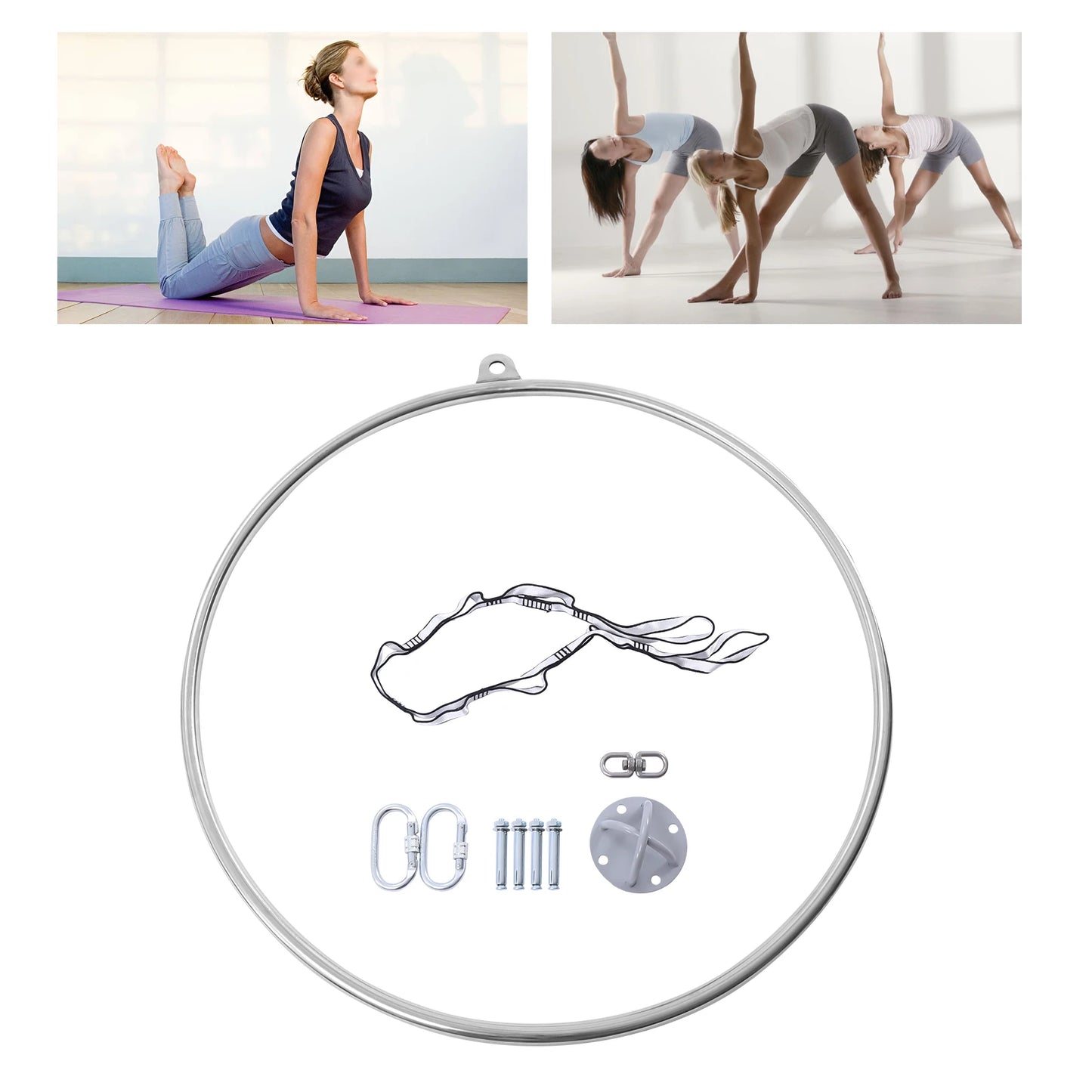 90cm Professional Aerial Hoop Set for Circus Dance and Yoga Training