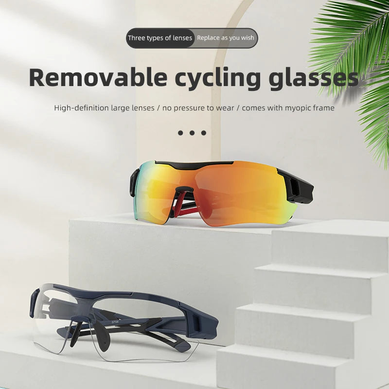 ROCKBROS Polarized 3 Lens Bicycle Sunglasses for Men Women