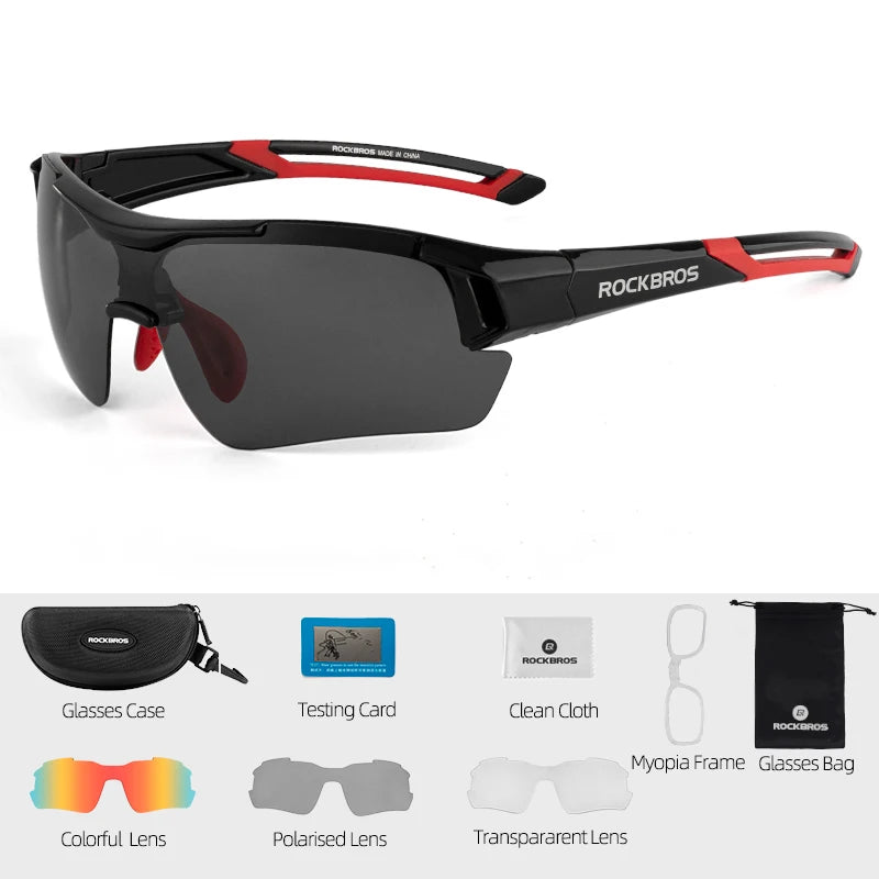 ROCKBROS Polarized 3 Lens Bicycle Sunglasses for Men Women