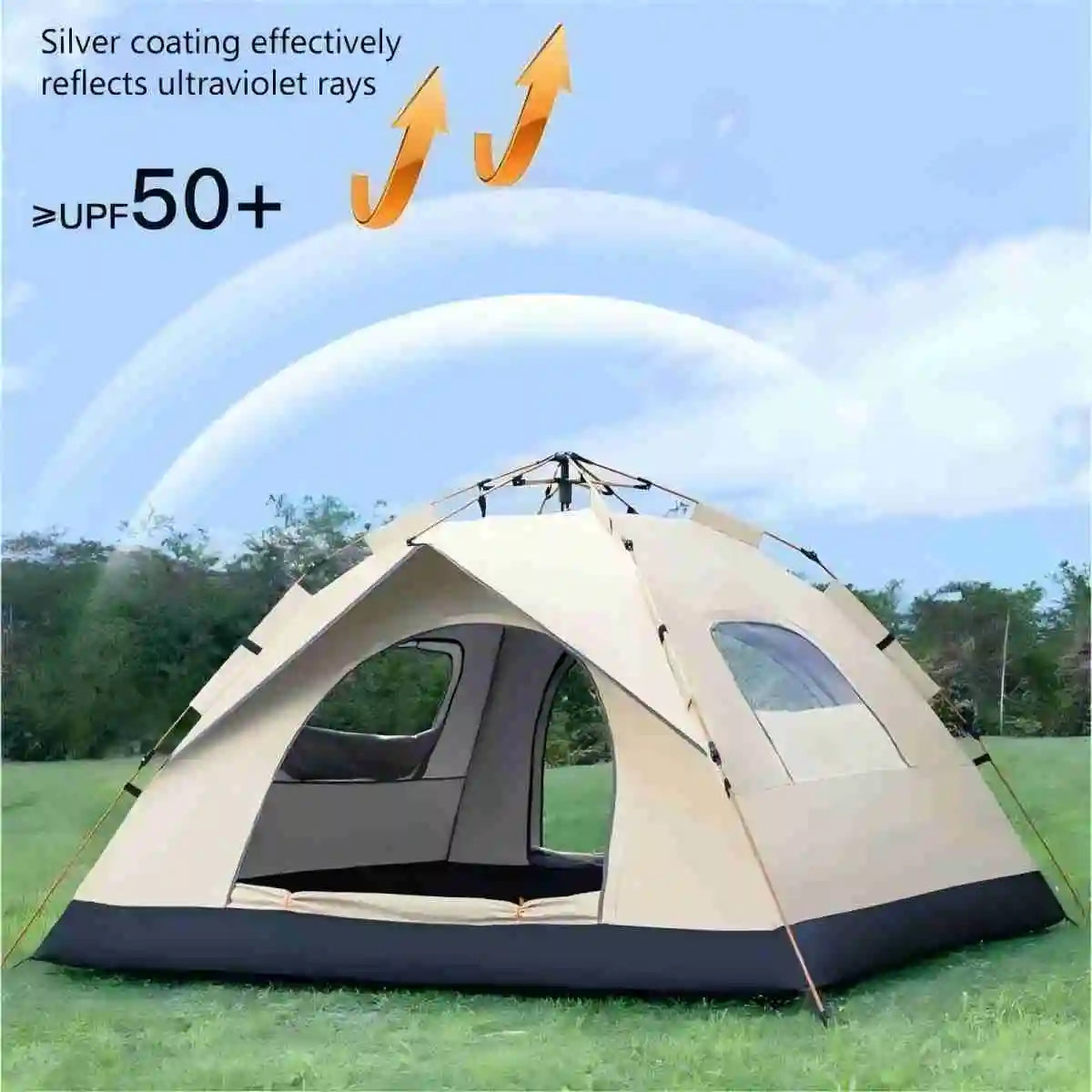 Pakicetus Outdoor Sunshade Camping Tent With Two Doors