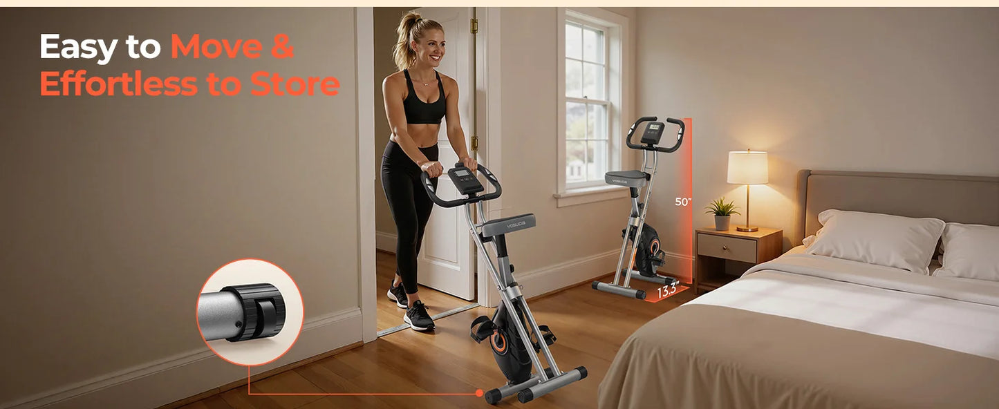 YOSUDA Foldable Exercise Bike For Home Gym Cardio Training