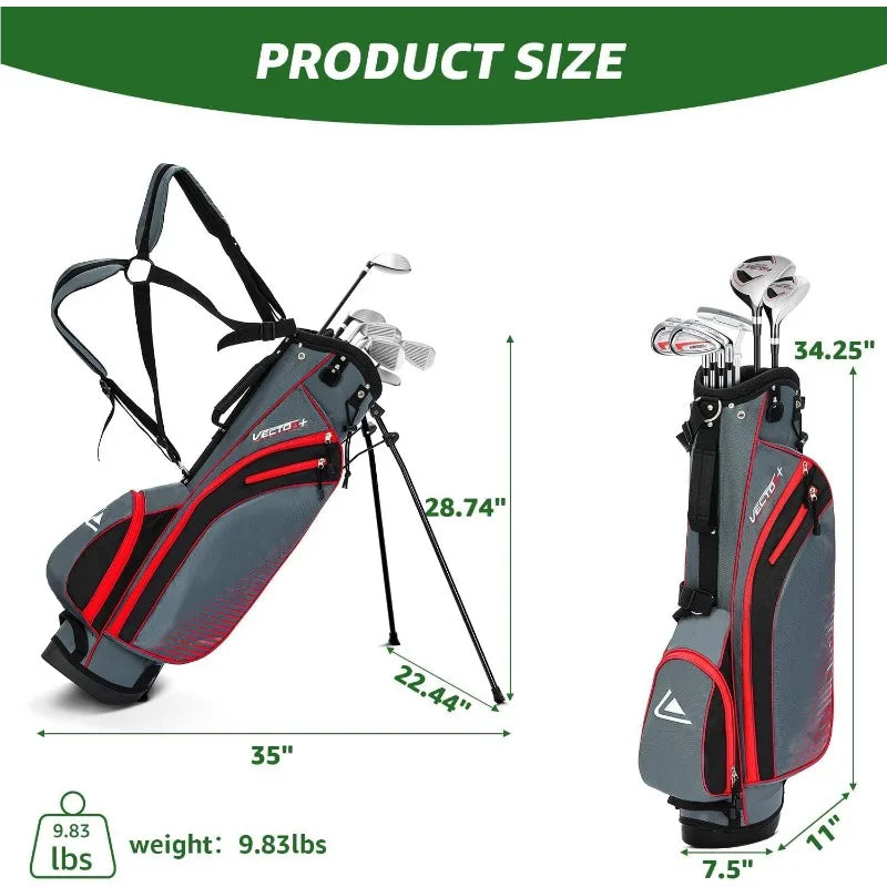 8 Piece Complete Men's Golf Club Set with Stand Bag and Fairway Wood