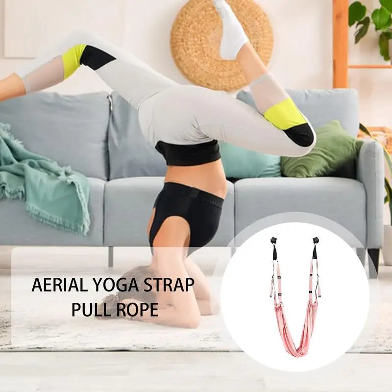 Adjustable Aerial Yoga Strap Hammock Swing for Stretching and Inversion