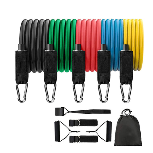 Latex Resistance Pull Bands Set for Pilates Yoga CrossFit Fitness 11 Pieces