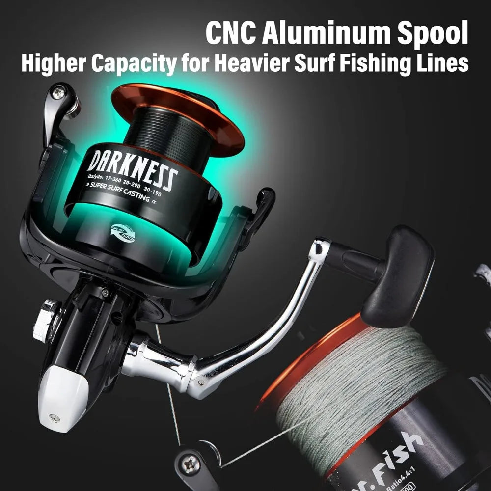 Surf Rod and Reel Combination Saltwater Spinning Gear Kit for Offshore Fishing
